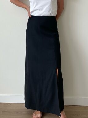 Vintage 90s Jax Separates 100% Wool Maxi Skirt with Slit
